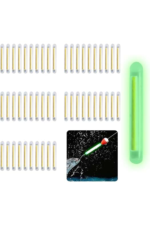 50 Luces de Pesca Luminosas - Barra de Luz Fluorescente para una Pesca Nocturna Increíble