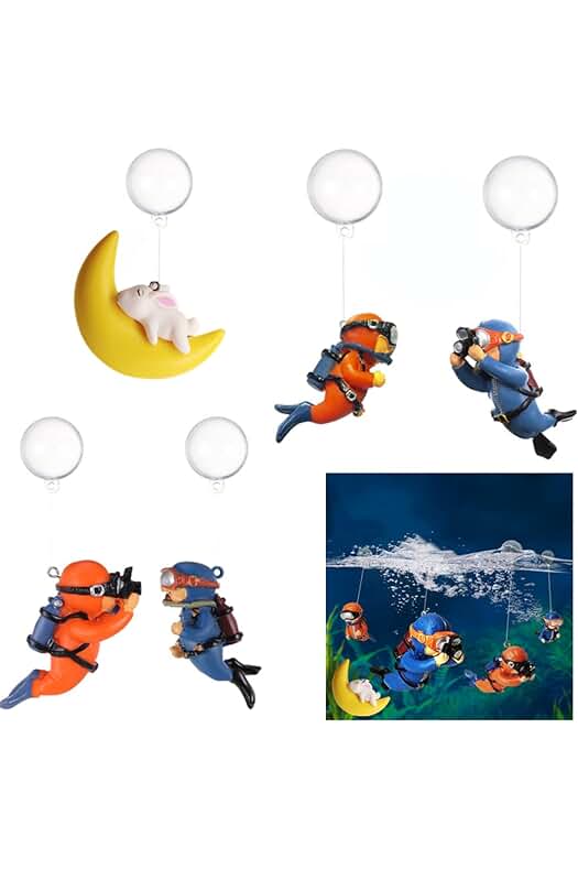 Accesorios flotantes para peceras, compañeros de juegos de peces y decoración acuática.
