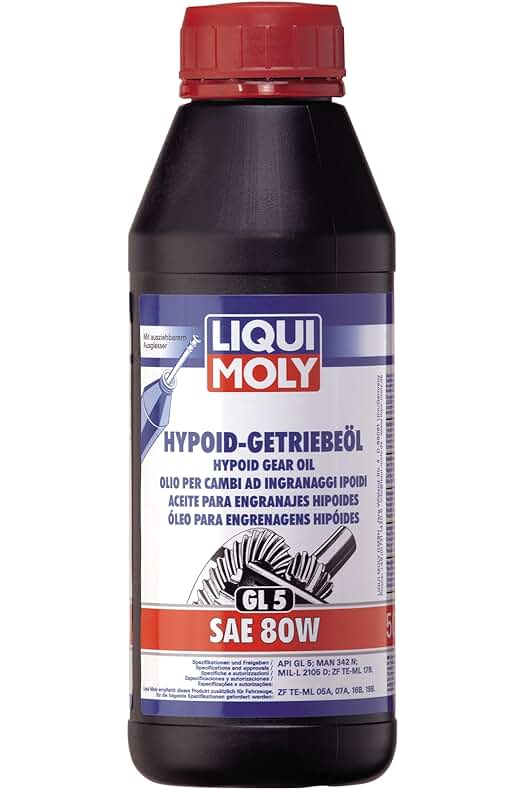 Aceite de engranajes LIQUI MOLY GL5 SAE 80W | 500 ml | Lubricante de alto rendimiento.