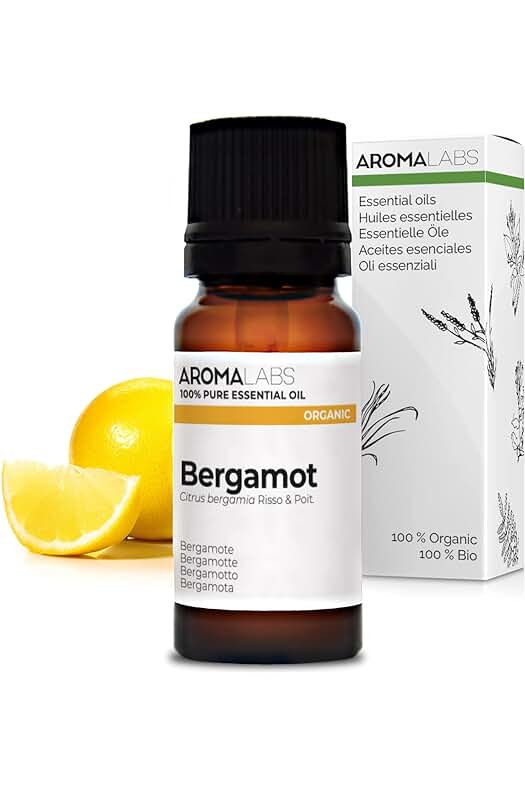 Aceite Esencial de Bergamota Orgánico - 10mL - Certificado AB - AROMA LABS (Marca Francesa)
