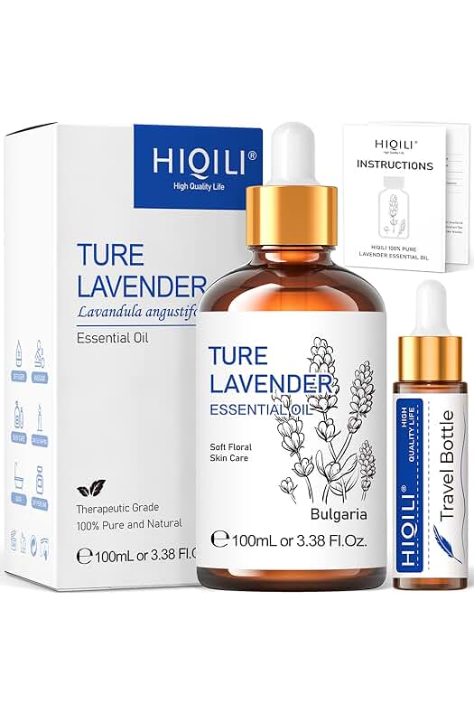 Aceite Esencial de Lavanda Puro - 100% Natural para Aromaterapia, Masajes y Cuidado Personal.