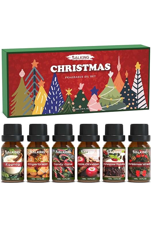 Aceites Esenciales Navideños - Set de Aromas Festivos para Humidificador y Velas.