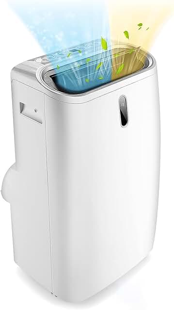 Acondicionador de aire portátil de 14000 BTU con calefacción, wifi y pantalla LCD.