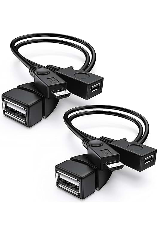 Adaptador micro USB OTG para Fire Stick y dispositivos host - Negro (2 piezas)