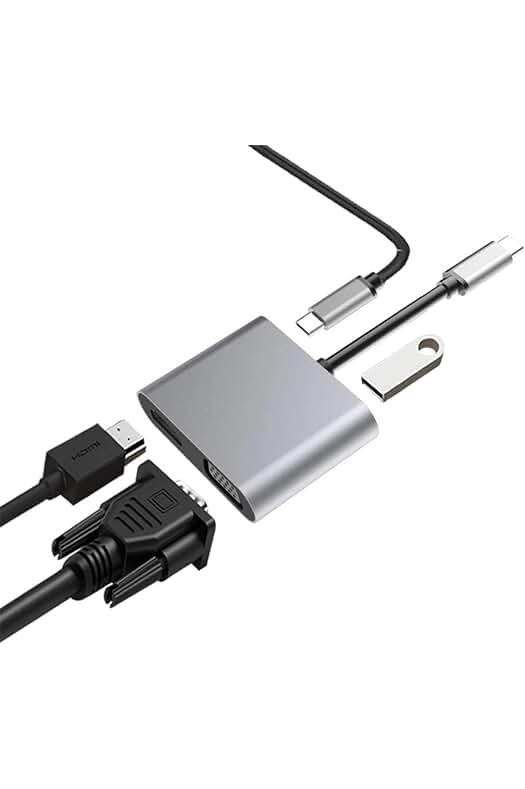 Adaptador tipo C de alta calidad con múltiples puertos, carga rápida y resolución 4K.