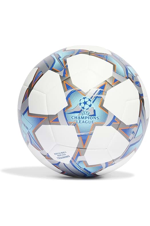 Adidas UCL Top Soccer Ball - Size 5, White/Silver/Bright Cyan/Shock Purple