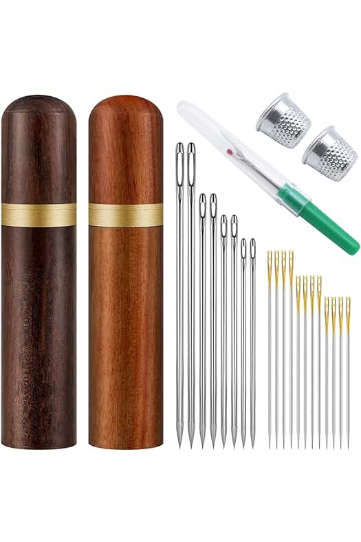 Agujas de coser a mano: conjunto de 20 agujas con enhebrado automático y accesorios de costura.