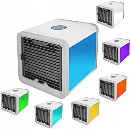 Air Cooler Mini: Aire acondicionado portátil con filtro y luz LED en 7 colores