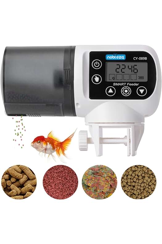 Alimentador Automático Acuarios: Dispensador con Temporizador para días Festivos y Fines de Semana.