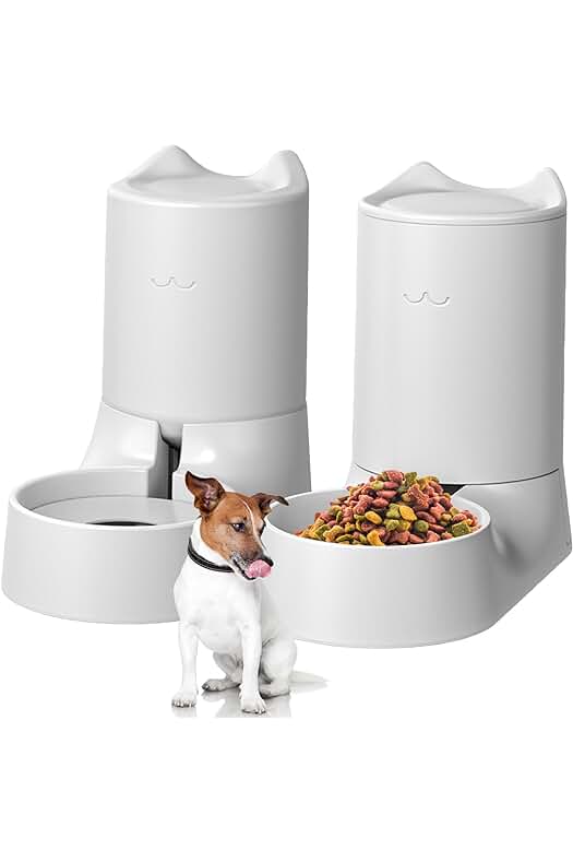 Alimentador Automático Mascotas: Dispensador de Comida y Agua para Gatos y Perros (Pack 2 Unidades)