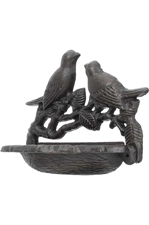Alimentador de Aves de Jardín: Escultura de Metal para Pájaros con Dispensador de Alimentos.