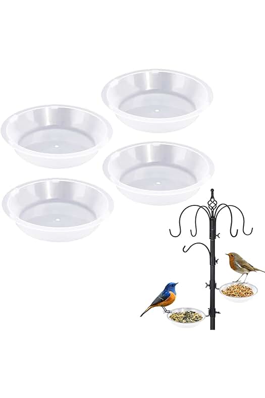 Alimentador de aves transparente: repuesto de 4 piezas para jardín y amantes de los animales.