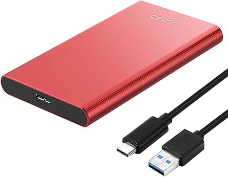 Almacenamiento móvil portátil de alta capacidad: Disco duro externo portátil de 4TB en color rojo