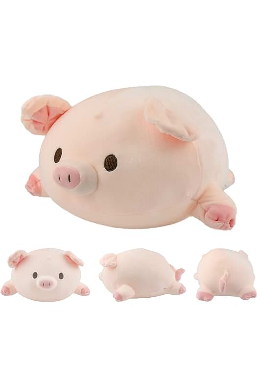 Almohada de Peluche de Cerdo Rosa - Juguete Suave y Cómodo para Abrazar y Decorar.