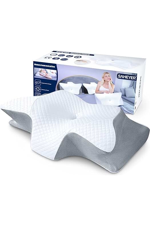 Almohada Ergonómica SAHEYER para Dormir Mejor y Mejorar la Calidad del Sueño (Gris)