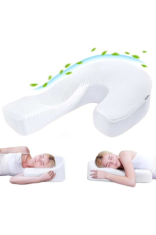 Almohada ortopédica de espuma para dormir de lado con sensación fresca.