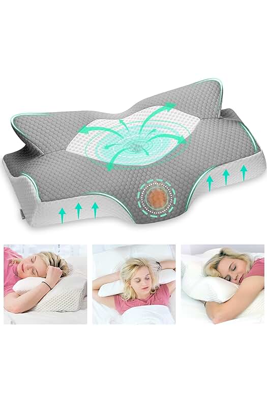 Almohada ortopédica de espuma viscoelástica para soporte cervical y mejor descanso.