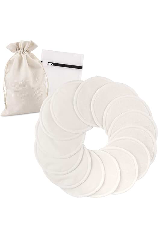 Almohadillas de enfermería lavables PHOGARY: Absorbentes, hipoalergénicas y eco-amigables - 14PCS con bolsas incluidas.