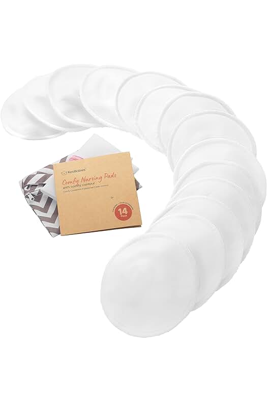 Almohadillas de lactancia de bambú orgánico - 14 unidades + bolsa de lavado
