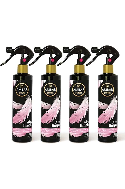 Ambientador Spray Absorbe Olores para Tejidos, ¡No mancha! Pack de 4 uds - Ambar Perfums.