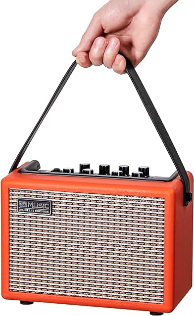 Amplificador de Guitarra Bluetooth Coolmusic 15G con Ganancia y Reverberación (Naranja)