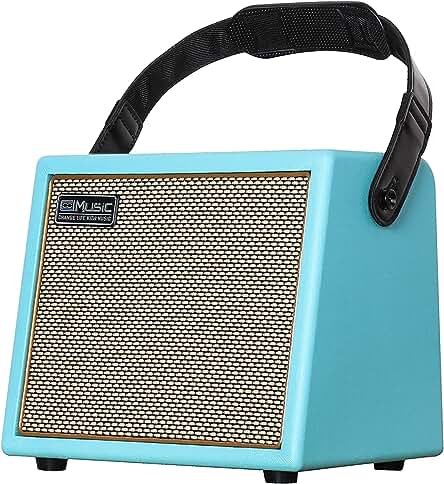 Amplificador de guitarra Coolmusic: sonido potente, portátil y versátil con conectividad Bluetooth.