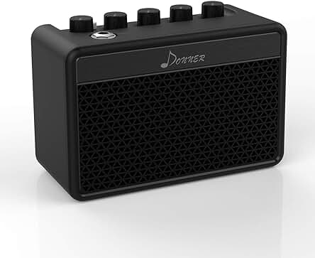 Amplificador de guitarra Donner DA-10: Sonido Británico Retro, Portátil y Recargable.