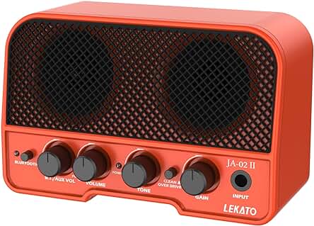 Amplificador de guitarra inalámbrico recargable LEKATO de 5 W con efectos, portátil y versátil.
