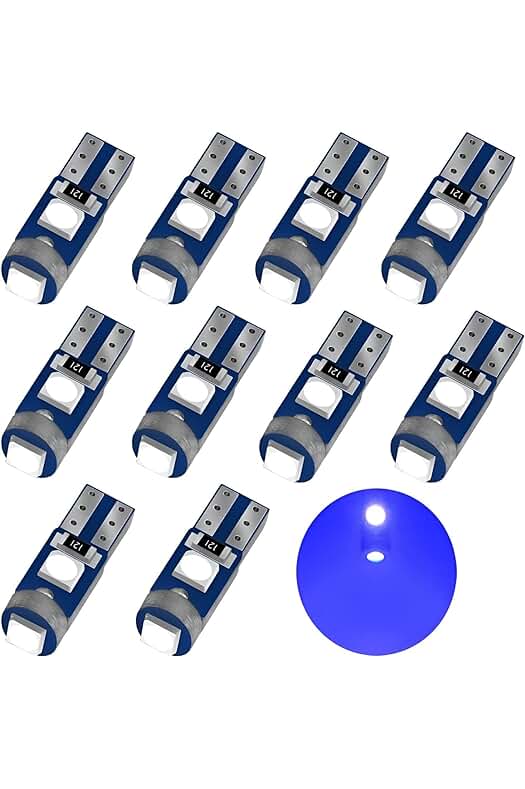 Ampoule LED voiture: YOUNLEN 10 pièces T5 W3W LED, 12V, 20LM, 0.7W, pour éclairage intérieur automobile.