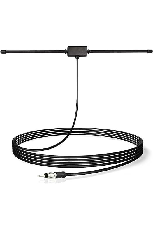 Antena Dipolo de Radio Estéreo Universal para Coche con Conector DIN y Cable 3M.