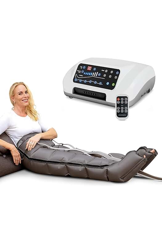 Aparato de masajes con aire comprimido y configuración fácil para un masaje relajante y sin interrupciones.