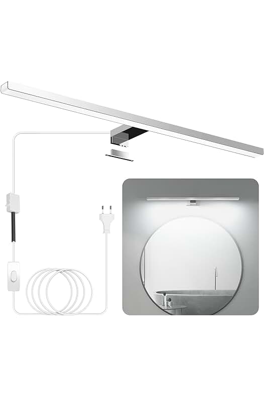 Aplique de Espejo para Baño, Blanco Frio, Impermeable, Ideal para Maquillar o Afeitar