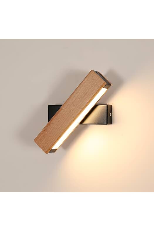 Aplique de Pared de Madera para Ambientes Cálidos - Iluminación Moderna y Versátil.