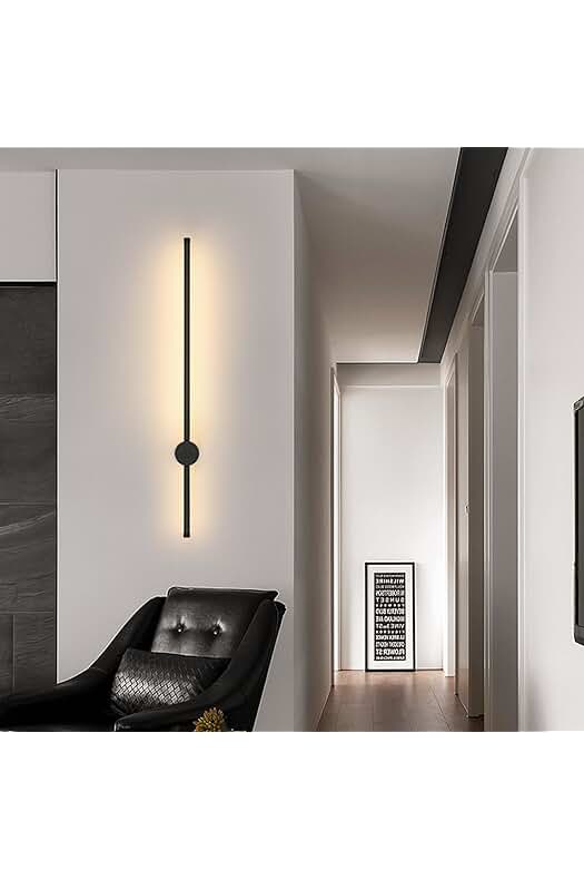 Aplique de pared LED moderno en negro para dar estilo a tu sala de estar.