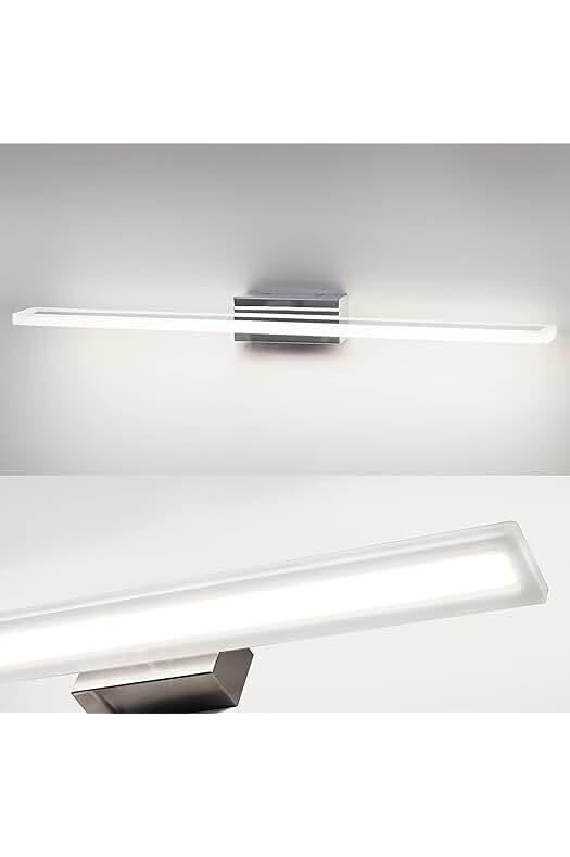 Aplique LED para Espejo de Baño - Lámpara de Acero Inoxidable, Luz Blanca Fría.