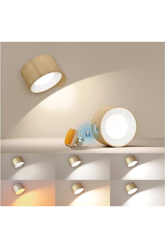 Aplique Pared Interior - Lámpara de Pared Moderna con Control Táctil y Rotación de 360°.