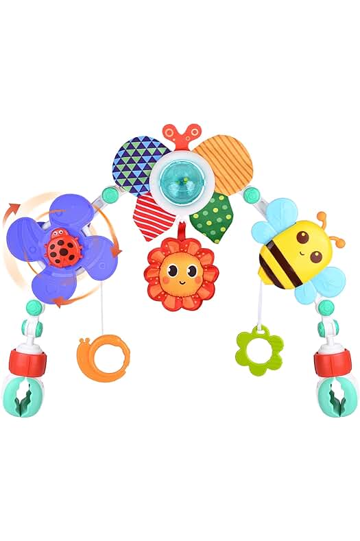 Arco de juego cuna: Juguete sensorial plegable y ajustable para bebés.