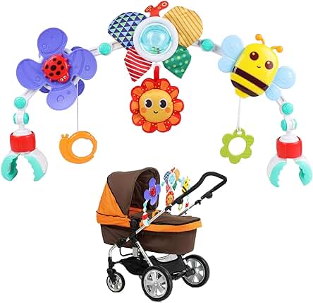 Arco de Juego para Cochecito: Juguetes Sensoriales Educativos para Bebés y Niños de 0 a 12 Meses.