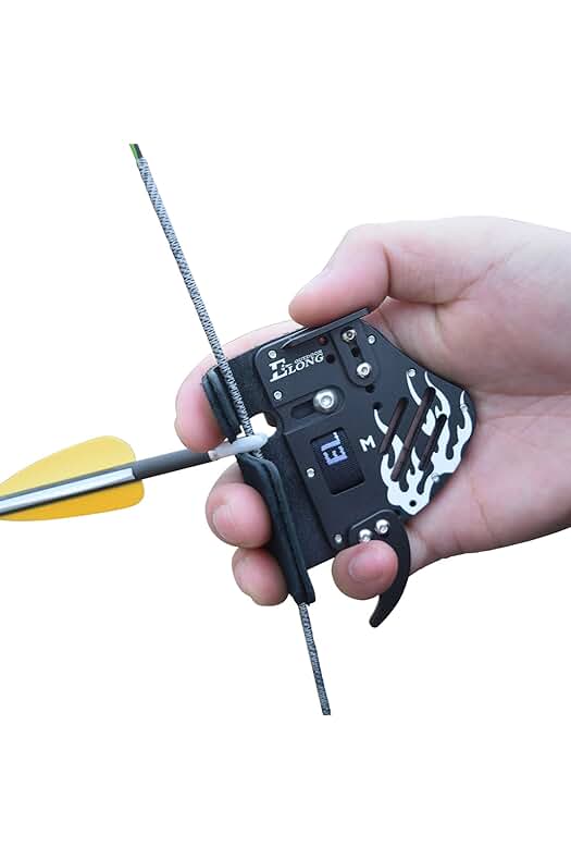 Arco de tiro con arco de piel genuina con protector de dedo ajustable para diestros.