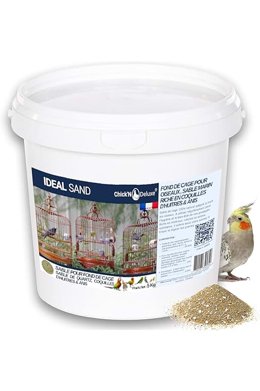Arena Marina Deluxe para Jaula de Pájaros: 5kg de Salud y Higiene Natural con Conchas de Ostras