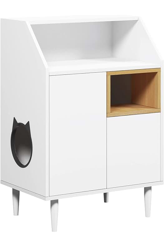 Armario de almacenamiento para gatos con cama oculta y agujeros de juego