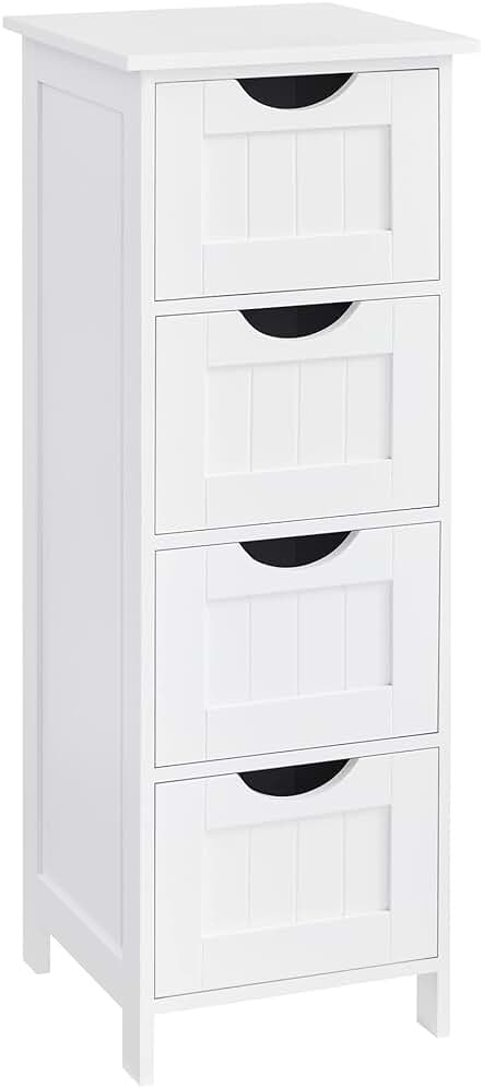 Armario de baño moderno con 4 cajones para organizar y decorar tu hogar.