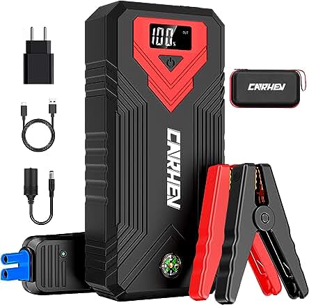 Arrancador de Baterías de Coche de Alto Rendimiento con Carga Rápida y Pantalla LCD