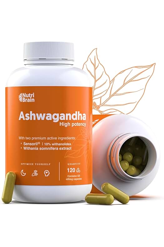 Ashwagandha Premium: Potente Adaptógeno y Nootrópico con Sensoril® | Sueño, Bienestar, Energía, Concentración