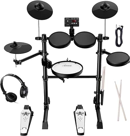 Asmuse Batería Electrónica Drum Set para Adultos Principiantes con Caja de malla de 8 pulgadas