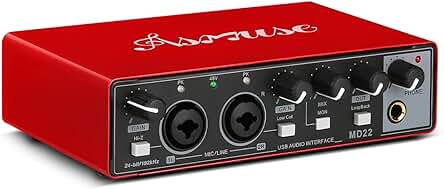 Asmuse Interfaz de audio USB de alta calidad con amplia compatibilidad y conexión USB-C.