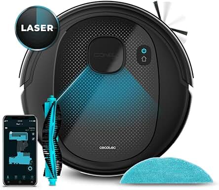 Aspiradora robot Conga 7490: Potente succión de 3000 Pa y control a través de App.