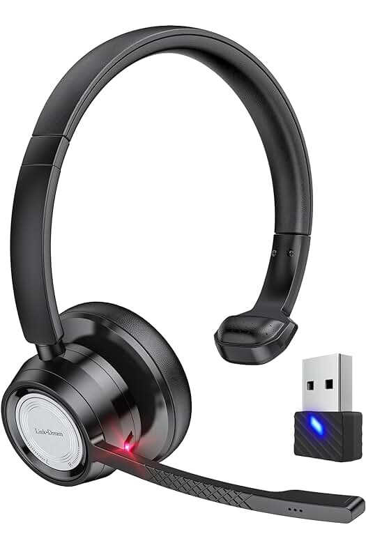 Auriculares Bluetooth con cancelación de ruido y micrófono para PC, oficina y Skype.