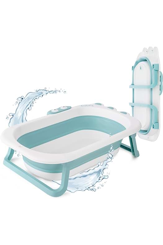 Bañera plegable para bebé Babify Shower - Diseño compacto y antideslizante - Color menta.
