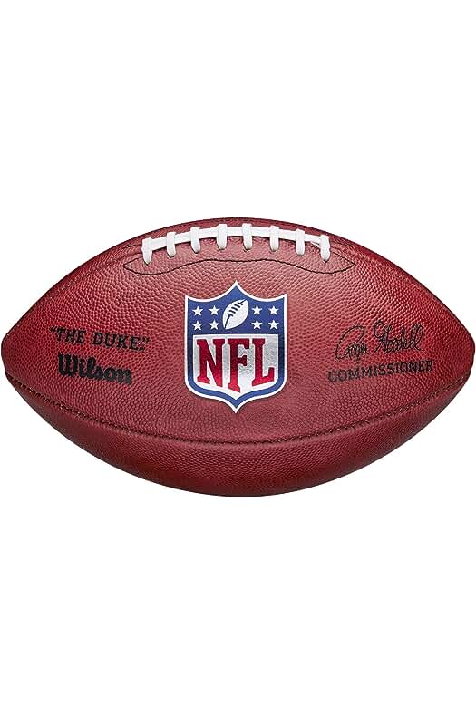 Balón de fútbol americano Wilson NFL The Duke: Cuero genuino, tamaño oficial de la NFL.